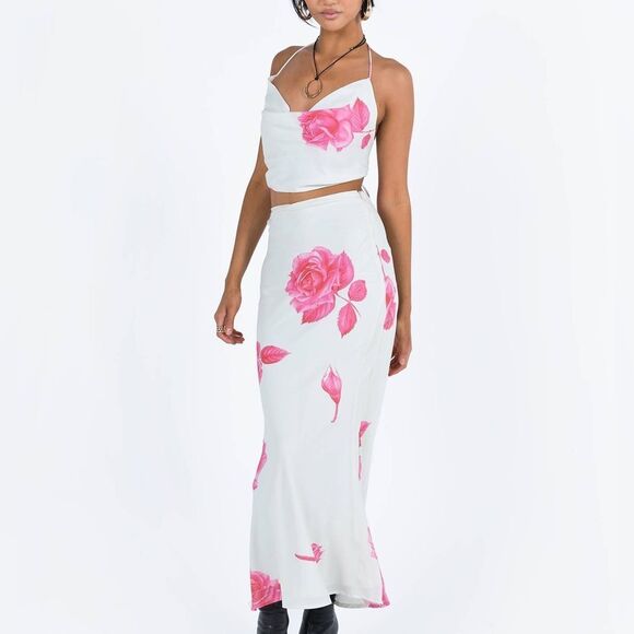 NWT Princess Polly Karalle Skirt Set Cream / Pink Size 12 - Picture 4 of 12